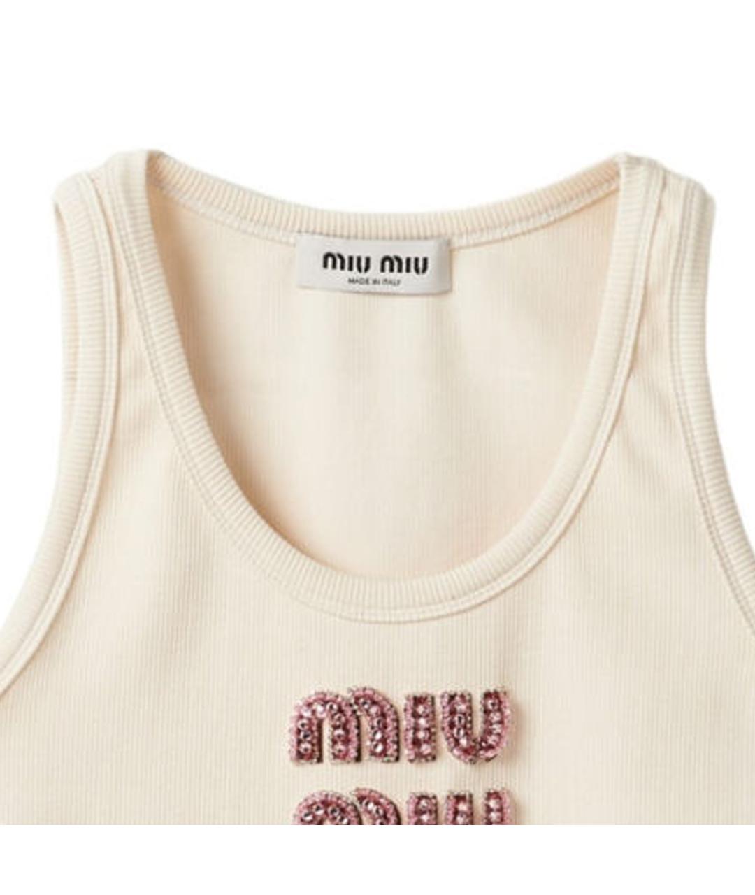 MIU MIU Бежевая майка, фото 4