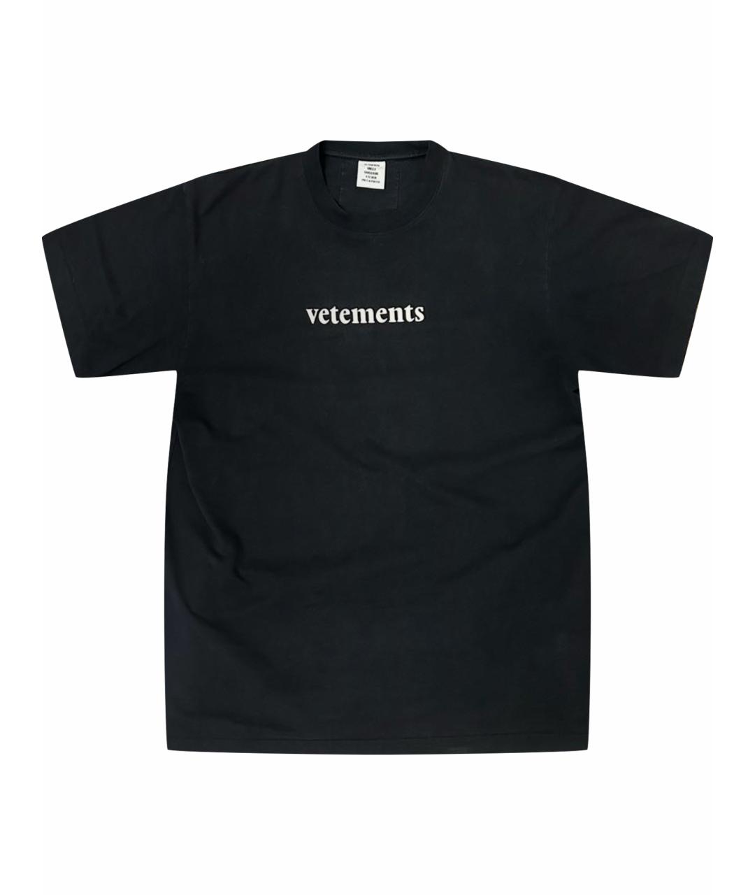 VETEMENTS Черная футболка, фото 1
