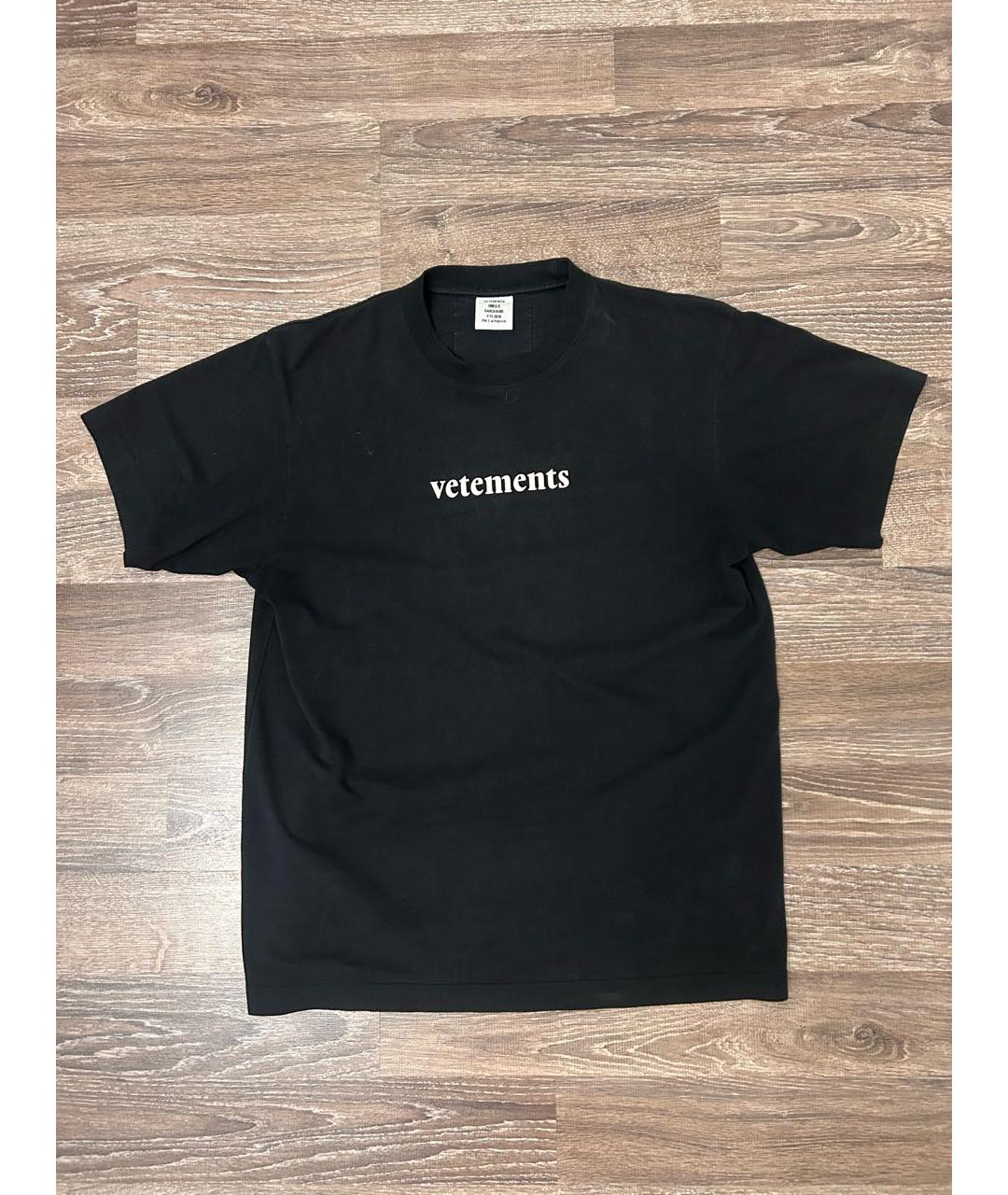 VETEMENTS Черная футболка, фото 5