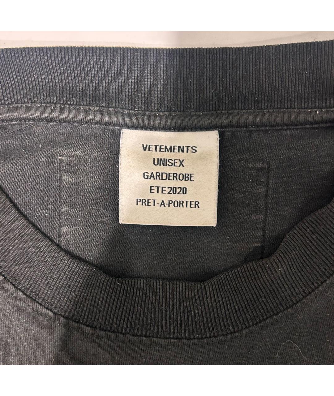 VETEMENTS Черная футболка, фото 4