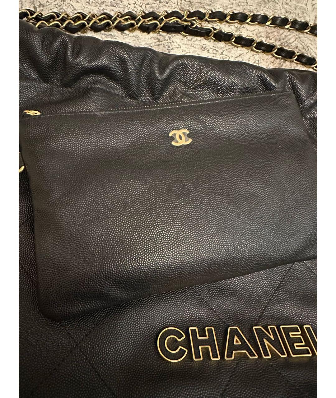 CHANEL Черная кожаная сумка тоут, фото 4