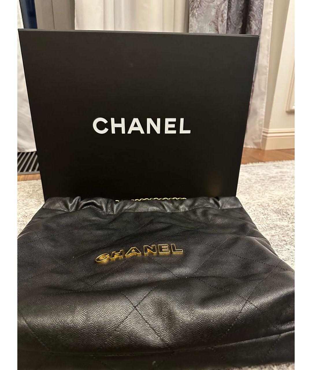 CHANEL Черная кожаная сумка тоут, фото 2