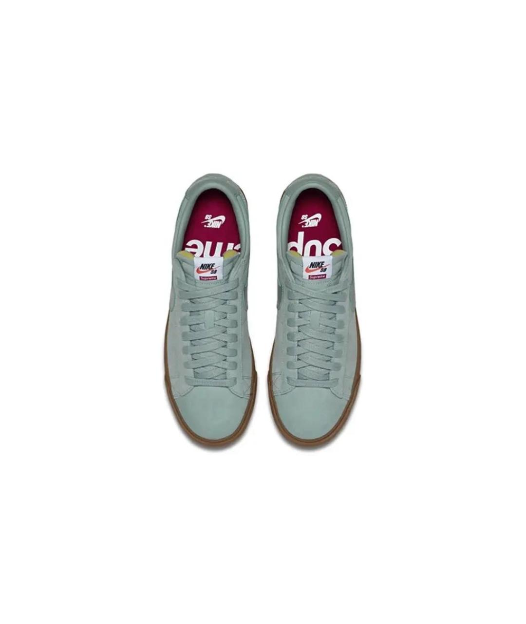 NIKE Голубые замшевые низкие кроссовки / кеды, фото 3