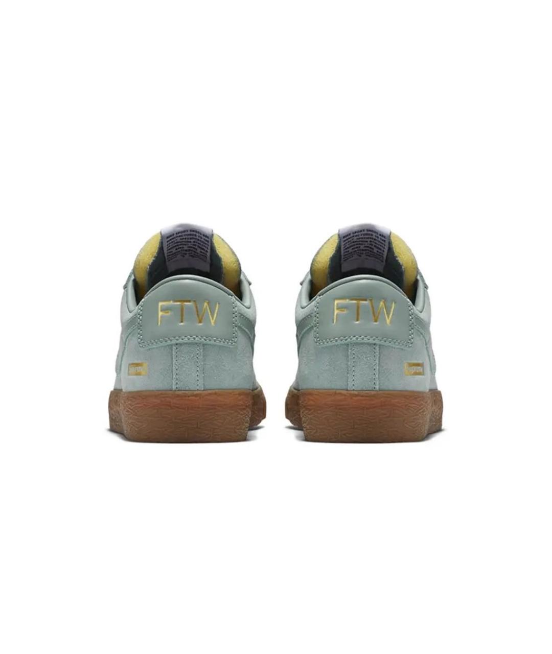 NIKE Голубые замшевые низкие кроссовки / кеды, фото 4