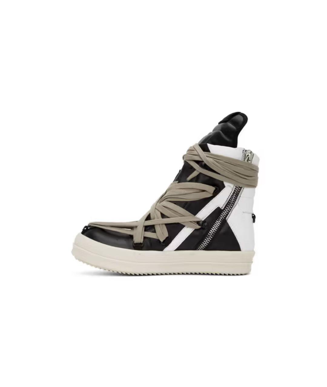 RICK OWENS Черные кожаные кеды, фото 5