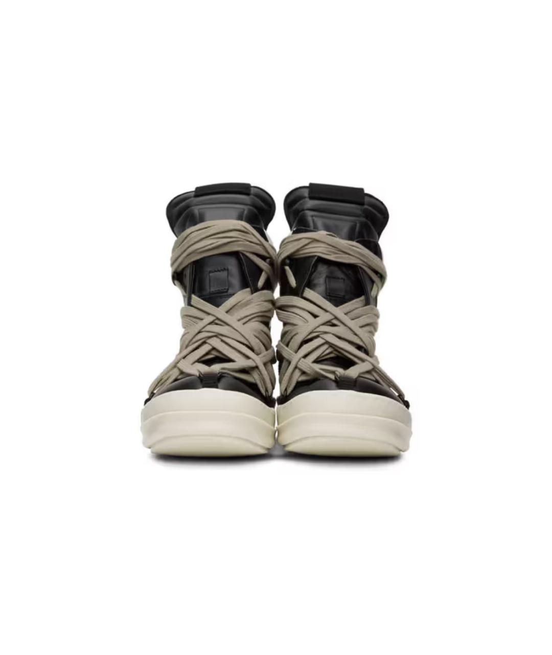 RICK OWENS Черные кожаные кеды, фото 2