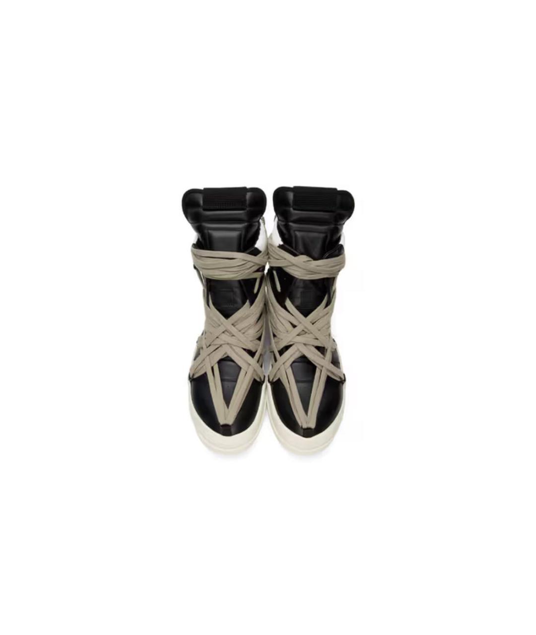 RICK OWENS Черные кожаные кеды, фото 4