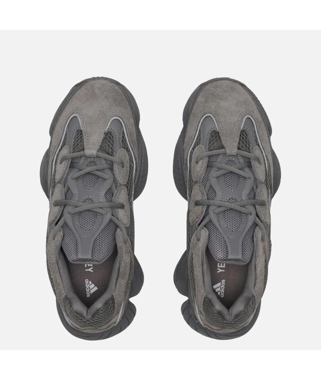 ADIDAS YEEZY Антрацитовые замшевые низкие кроссовки / кеды, фото 3