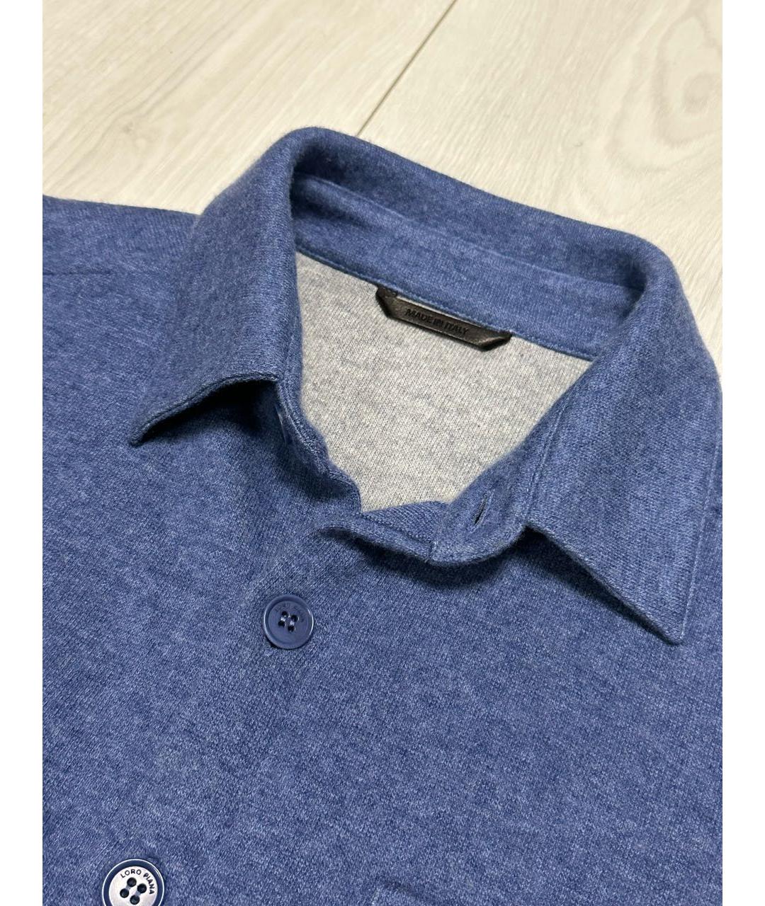 LORO PIANA Синяя кашемировая кэжуал рубашка, фото 3