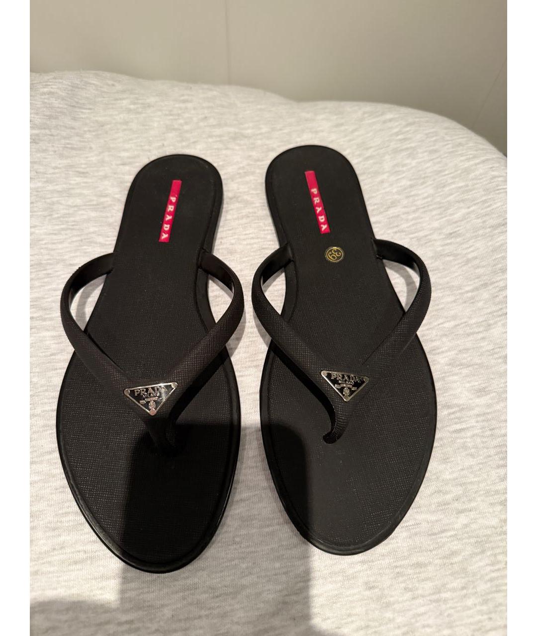 PRADA Черные шлепанцы, фото 3