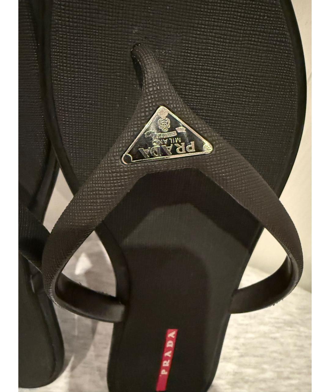 PRADA Черные шлепанцы, фото 4