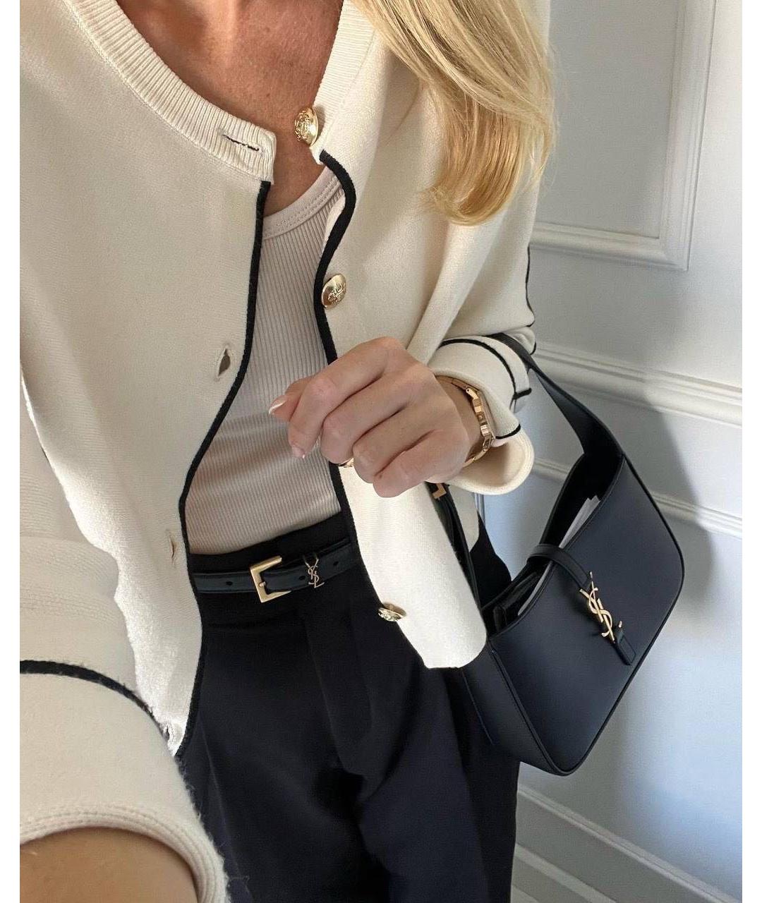 SAINT LAURENT Черный кожаный ремень, фото 7