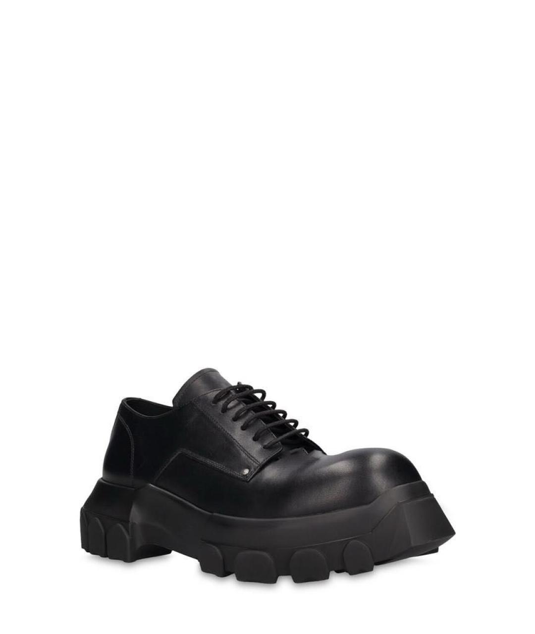 RICK OWENS Черные кожаные низкие ботинки, фото 2