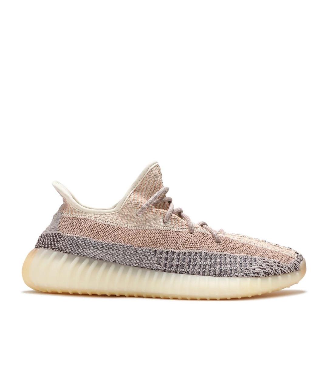 ADIDAS YEEZY Бежевые текстильные низкие кроссовки / кеды, фото 7