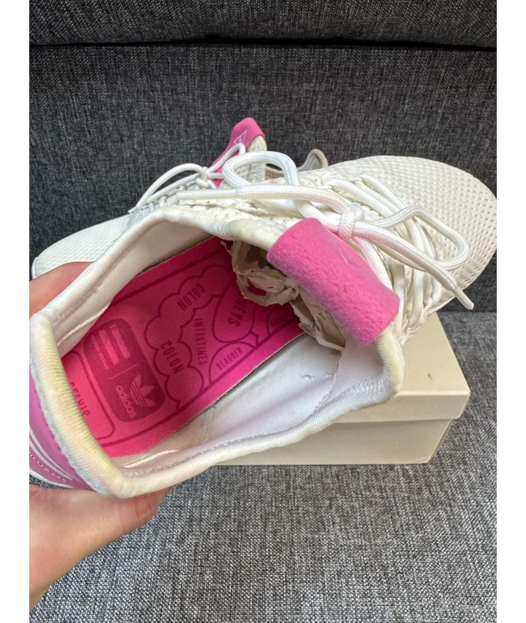 ADIDAS Белые текстильные низкие кроссовки / кеды, фото 3