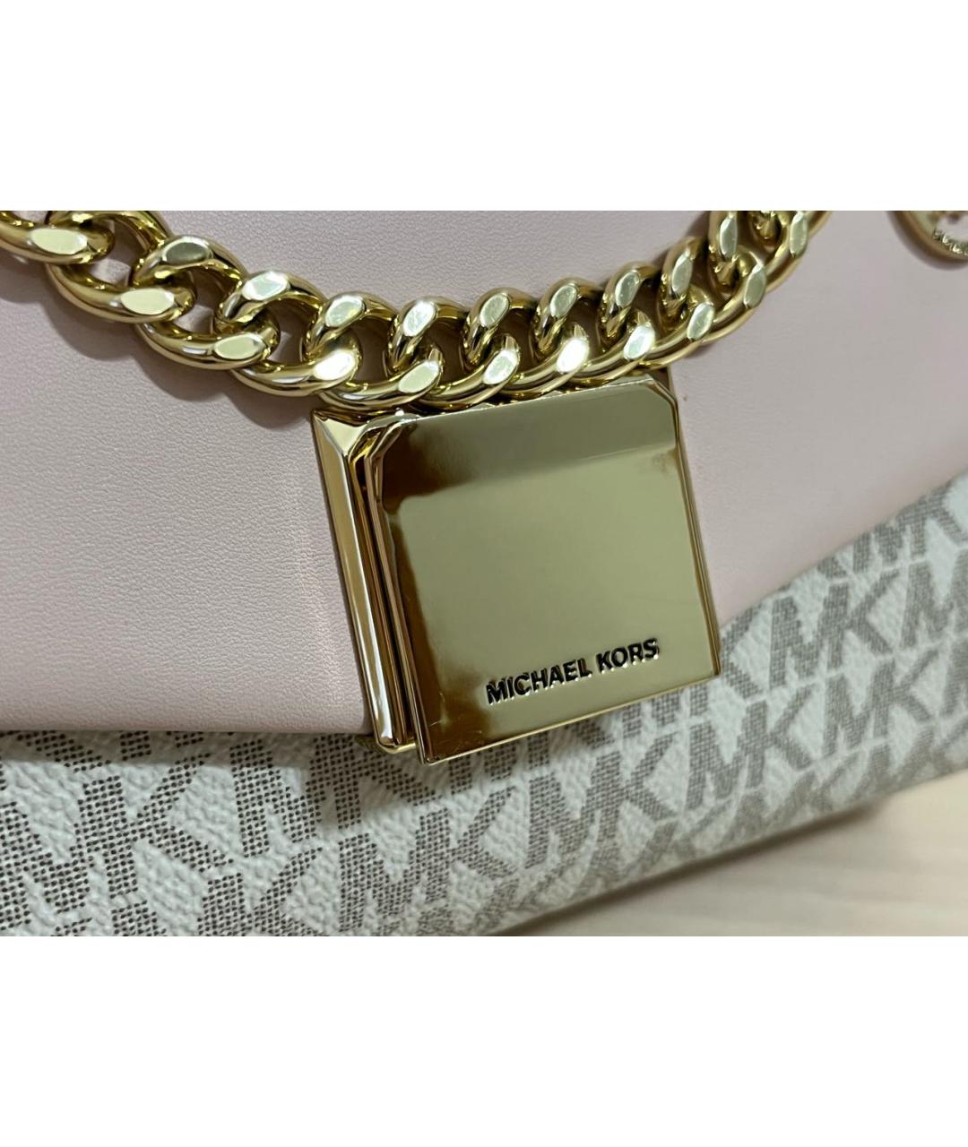 MICHAEL KORS Белая кожаная сумка через плечо, фото 6