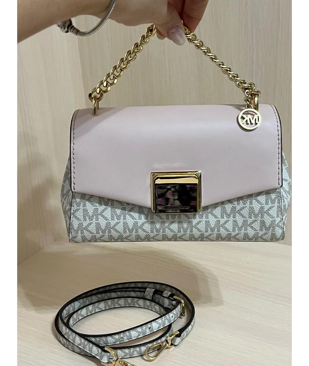 MICHAEL KORS Белая кожаная сумка через плечо, фото 2