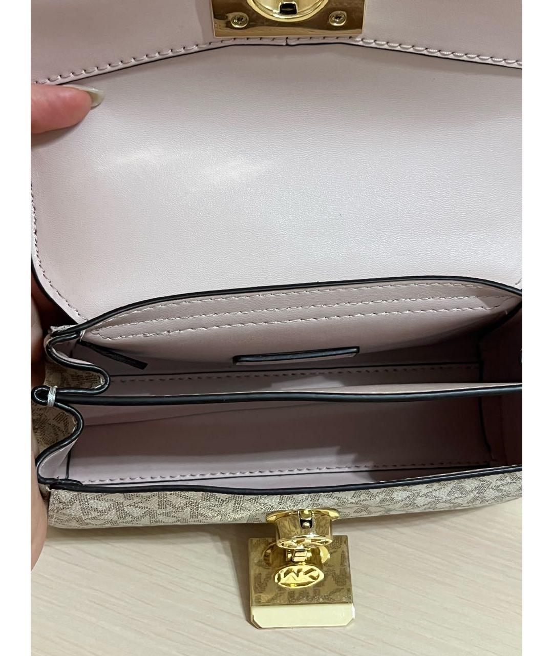 MICHAEL KORS Белая кожаная сумка через плечо, фото 4
