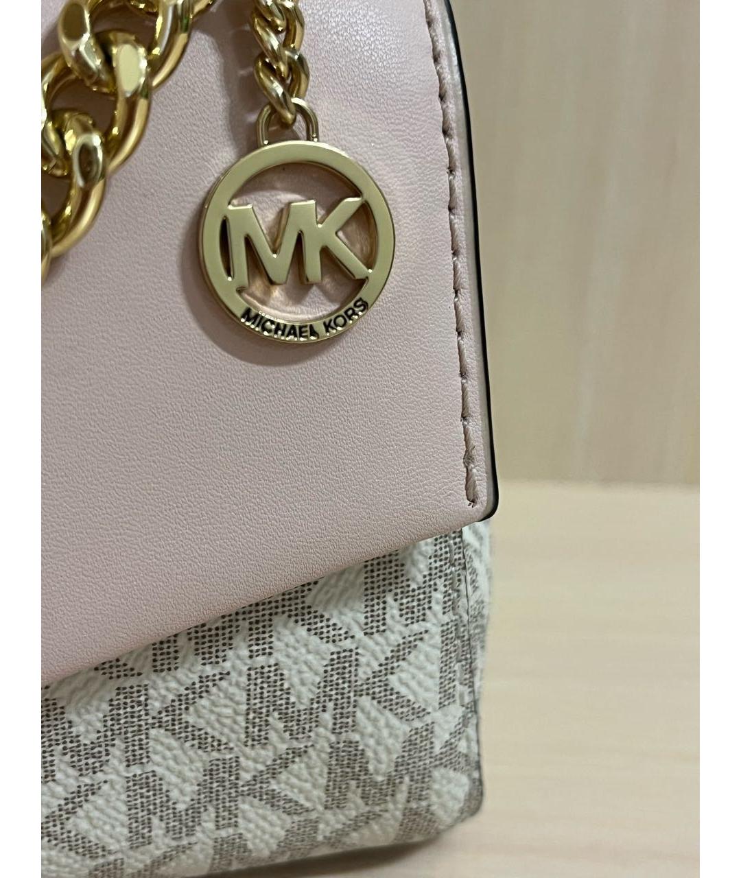 MICHAEL KORS Белая кожаная сумка через плечо, фото 8