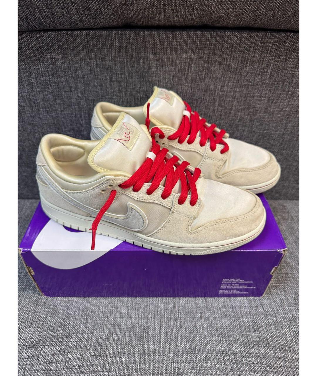 NIKE Бежевые замшевые низкие кроссовки / кеды, фото 2