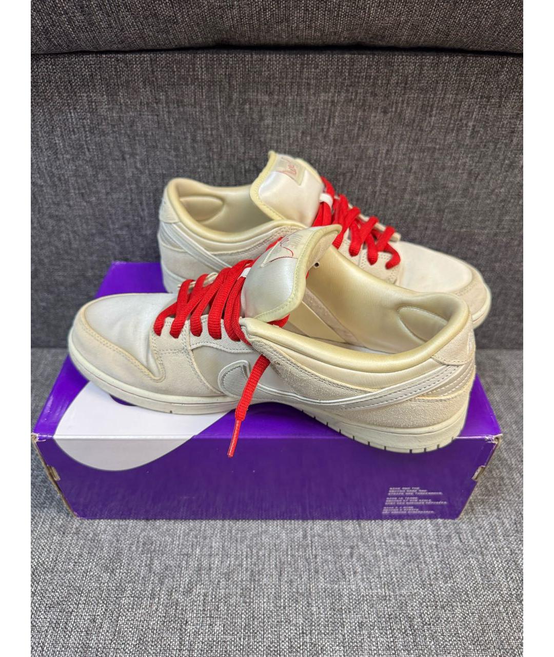NIKE Бежевые замшевые низкие кроссовки / кеды, фото 3