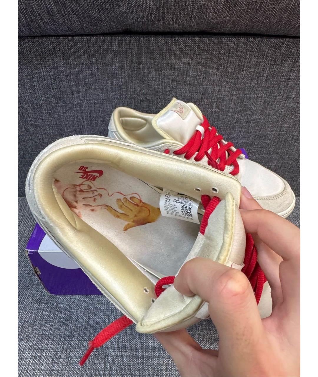 NIKE Бежевые замшевые низкие кроссовки / кеды, фото 4