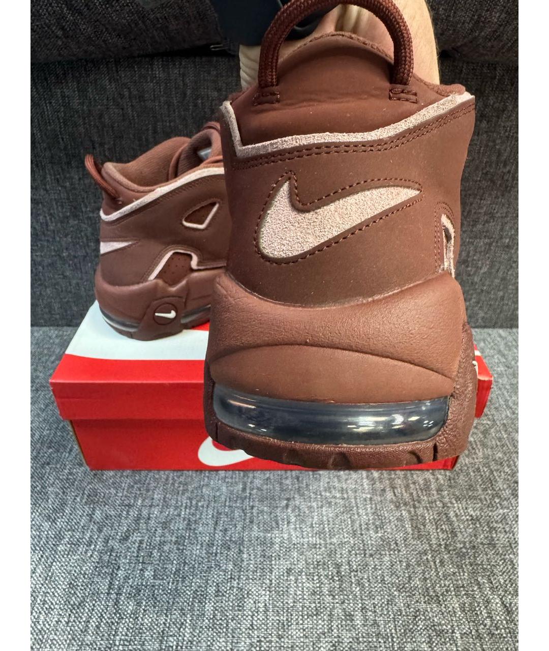NIKE Коричневые нубуковые высокие кроссовки / кеды, фото 4