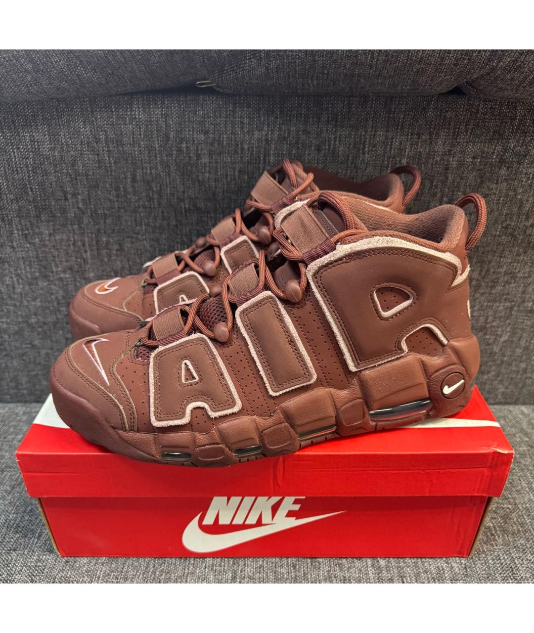 NIKE Коричневые нубуковые высокие кроссовки / кеды, фото 2