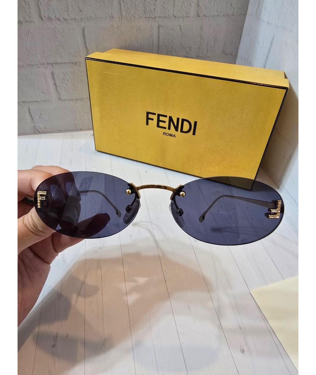 FENDI Темно-синие солнцезащитные очки, фото 2
