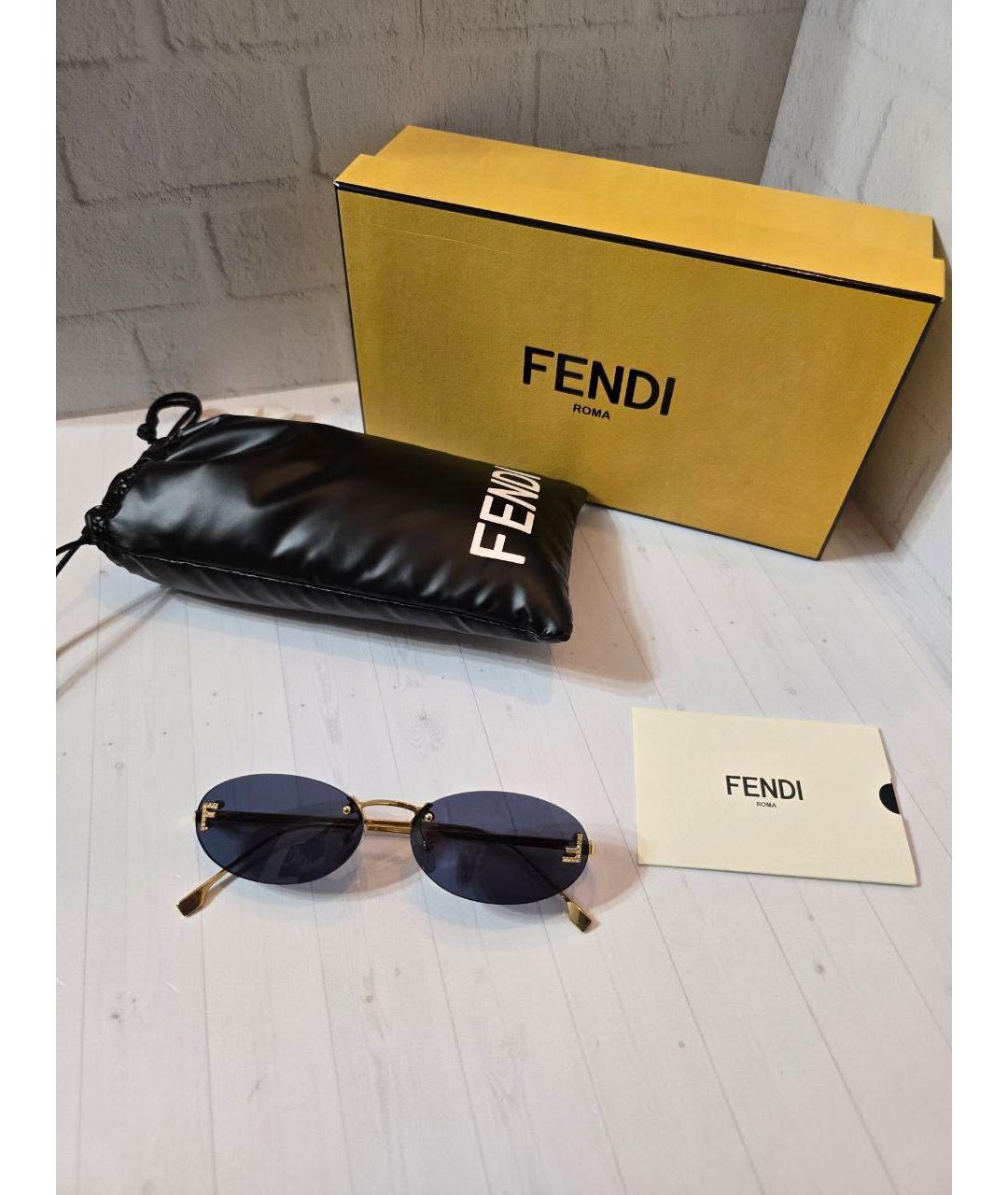 FENDI Темно-синие солнцезащитные очки, фото 3