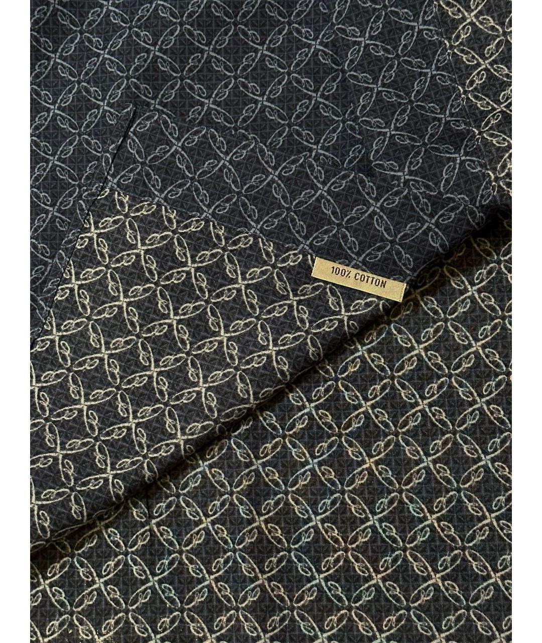 BRIONI Синяя хлопковая кэжуал рубашка, фото 5