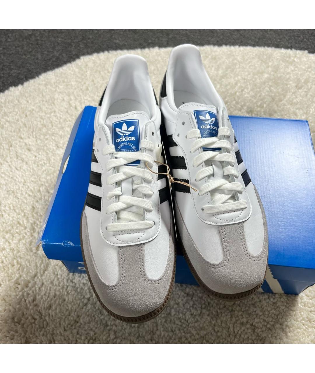 ADIDAS Белые кожаные низкие кроссовки / кеды, фото 5