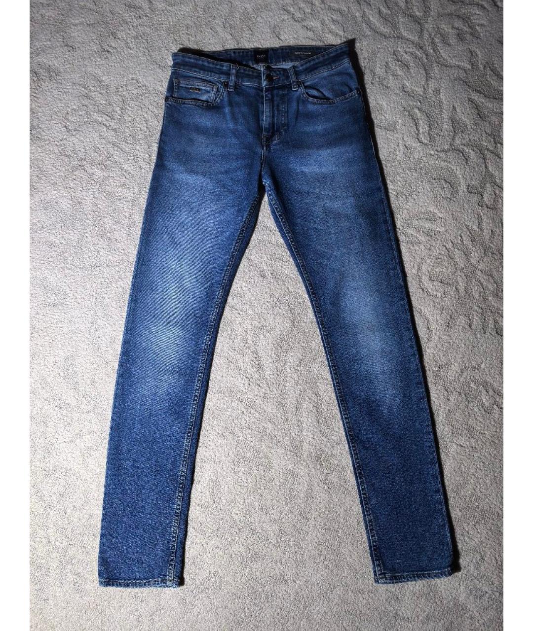 HUGO BOSS Синие хлопко-эластановые джинсы скинни, фото 10
