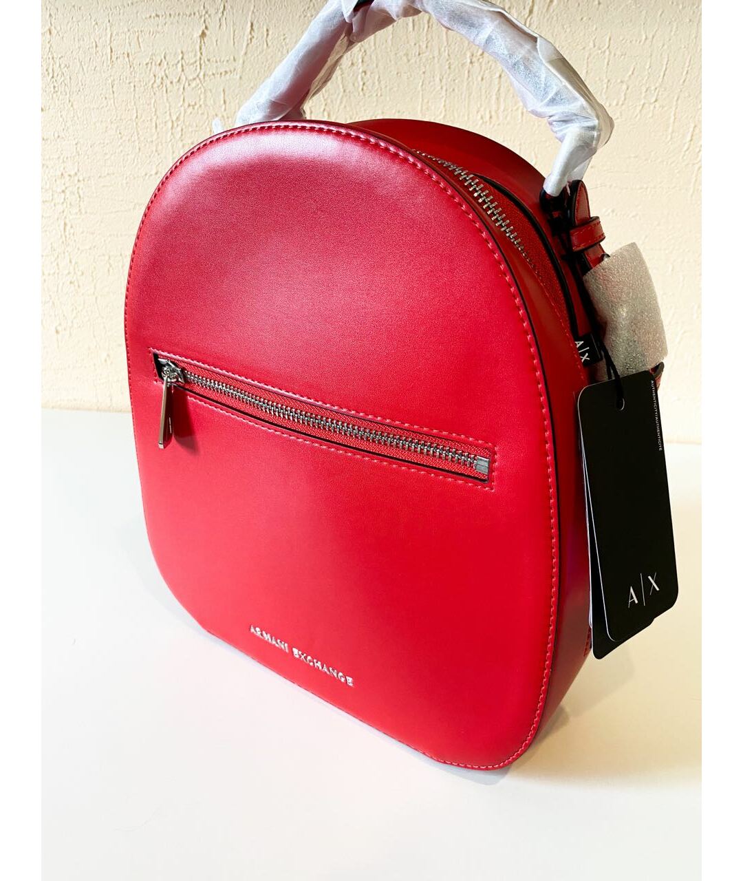 ARMANI EXCHANGE Красный рюкзак из искусственной кожи, фото 5
