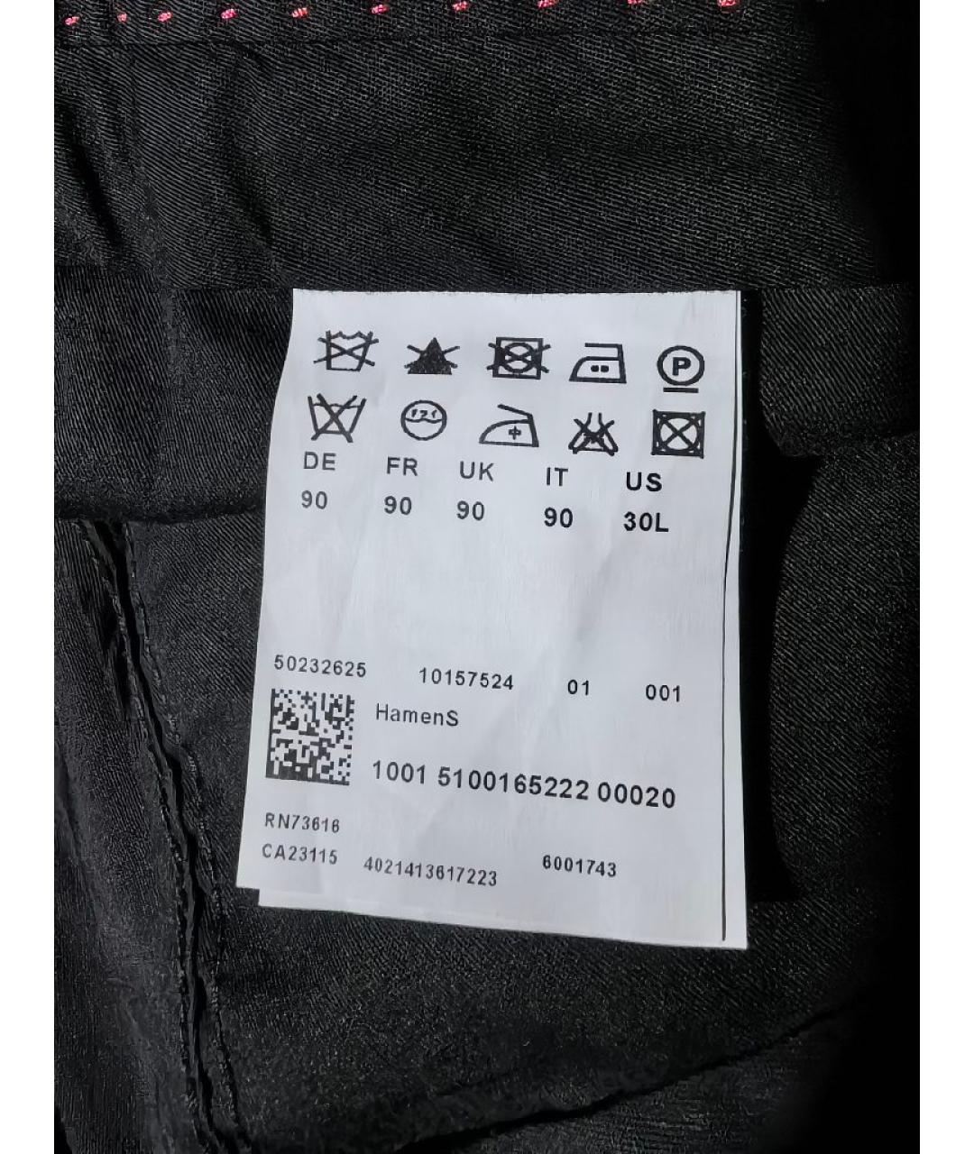 HUGO BOSS Черные шерстяные классические брюки, фото 4