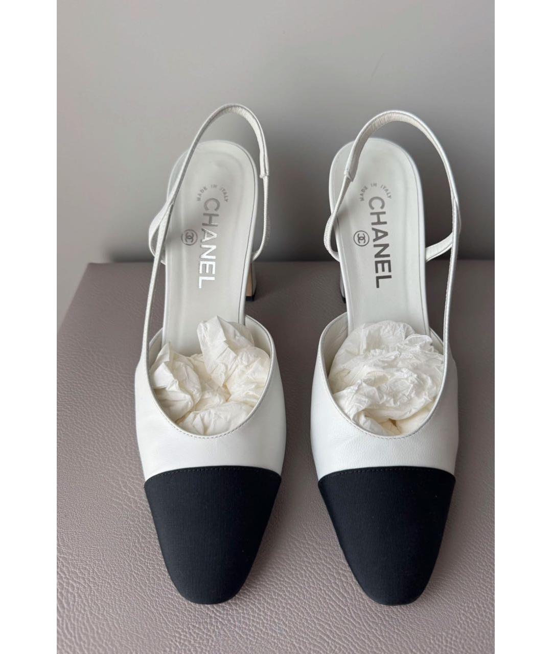 CHANEL Белые кожаные туфли, фото 3