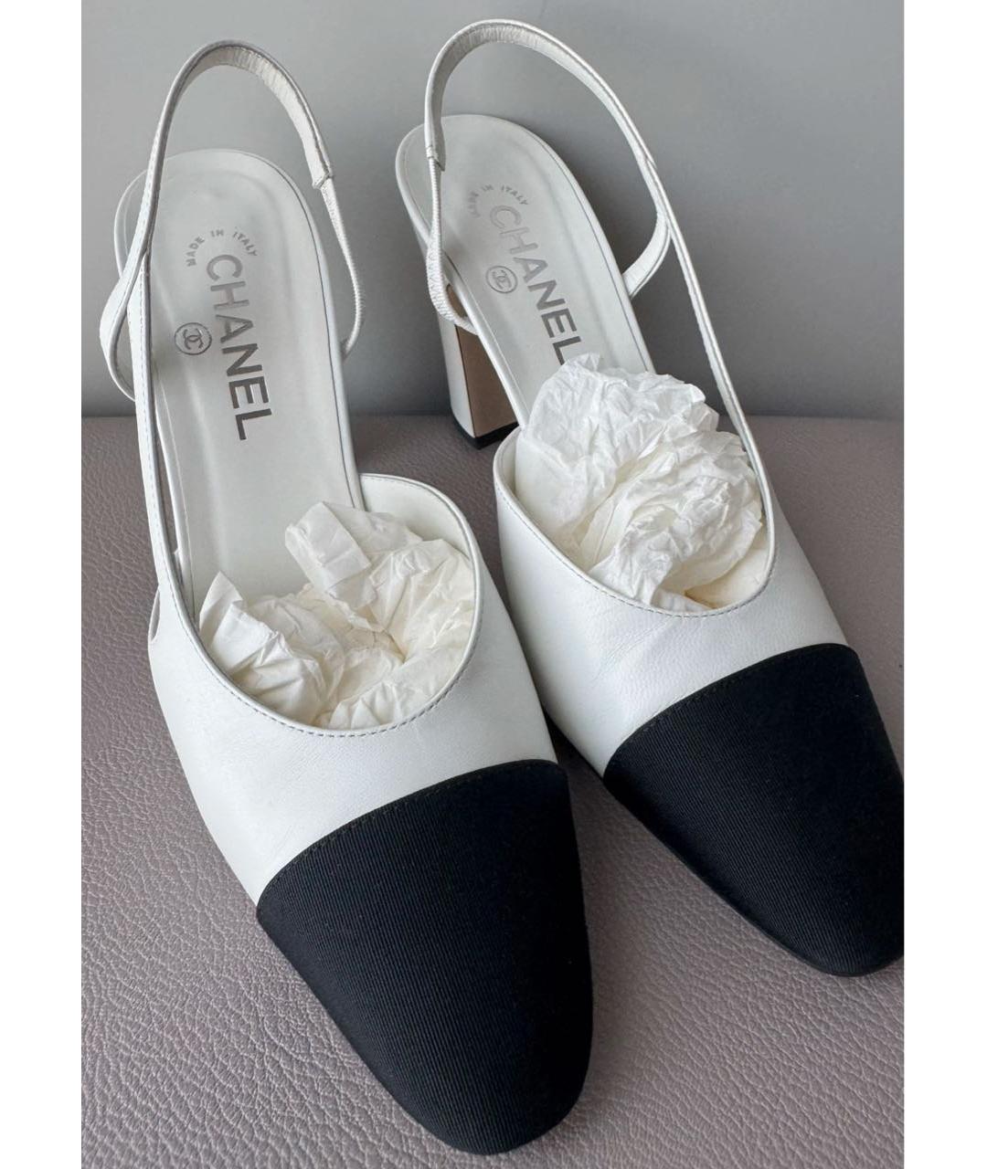 CHANEL Белые кожаные туфли, фото 4