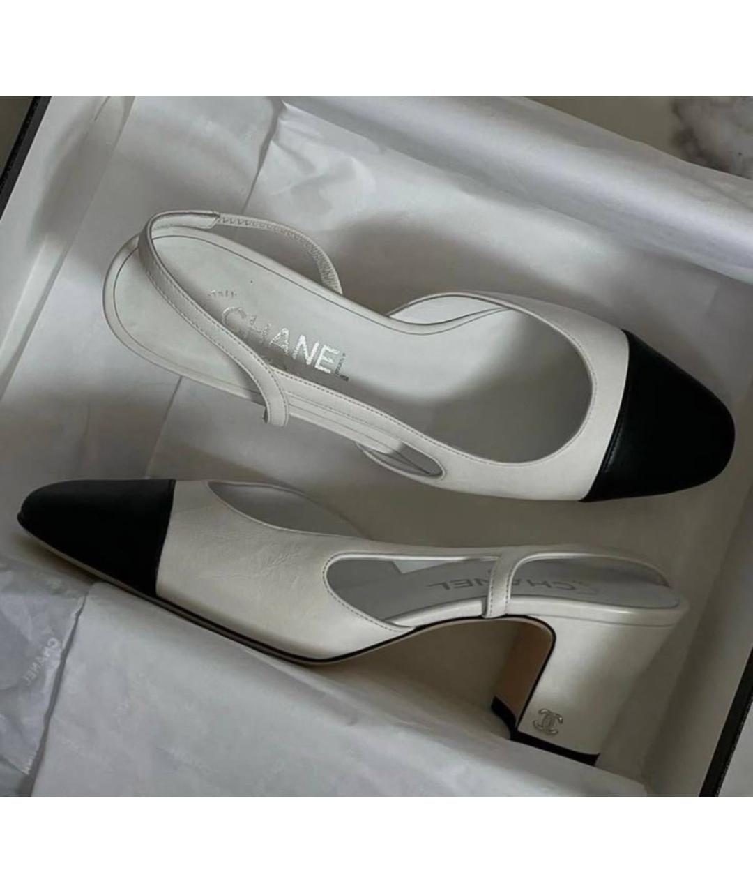 CHANEL Белые кожаные туфли, фото 5