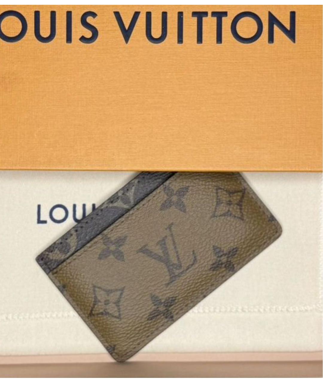 LOUIS VUITTON Коричневый кардхолдер, фото 3