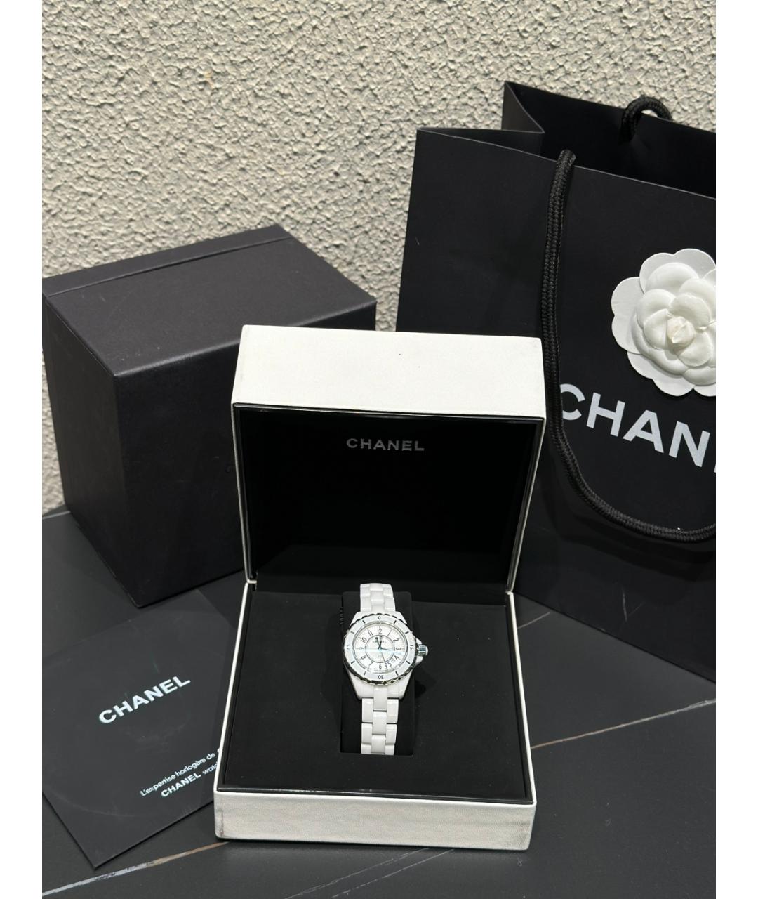 CHANEL Белые керамические часы, фото 10