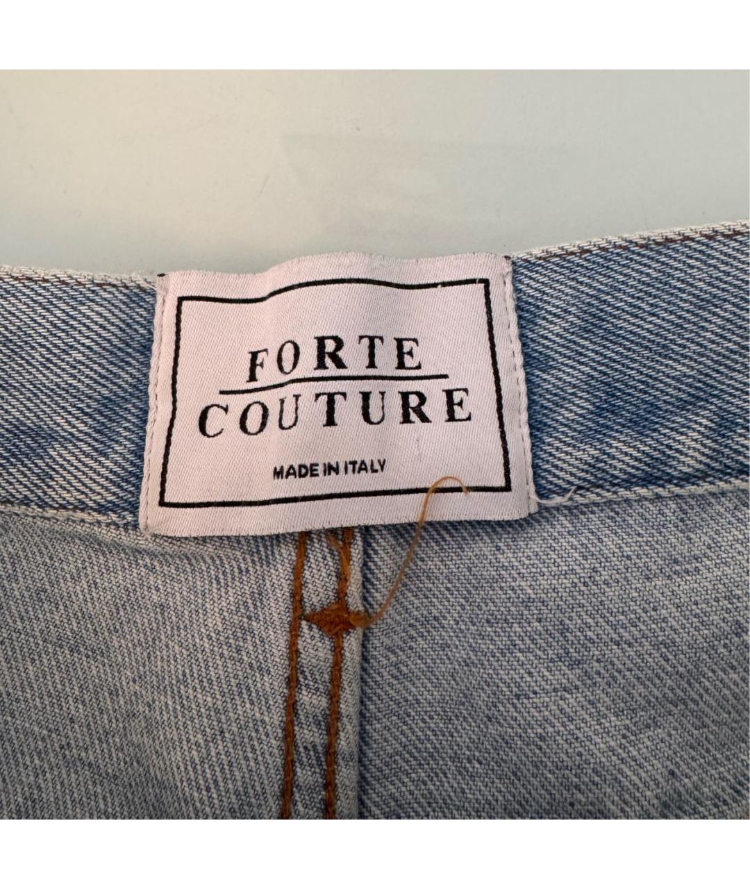 FORTE COUTURE Голубые деним шорты, фото 4
