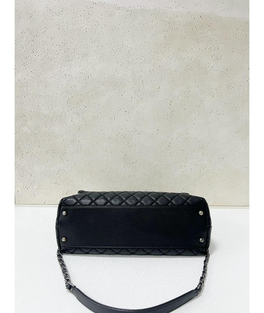 CHANEL Черная кожаная сумка тоут, фото 5