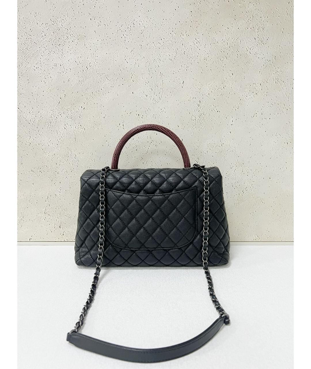 CHANEL Черная кожаная сумка тоут, фото 2
