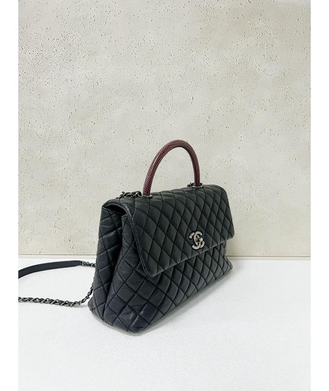 CHANEL Черная кожаная сумка тоут, фото 4