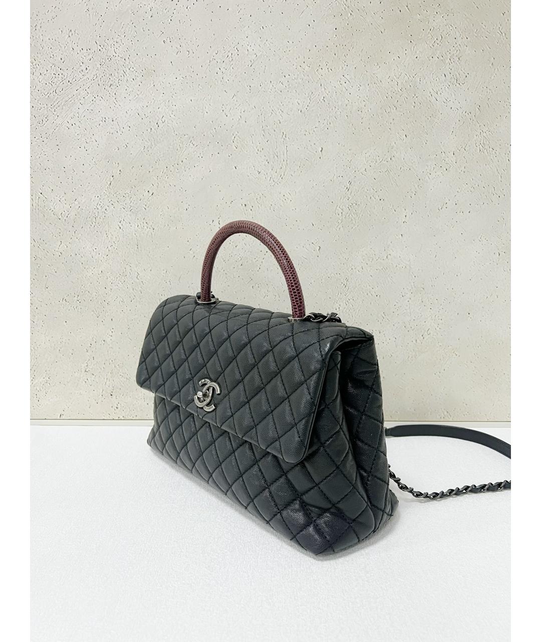 CHANEL Черная кожаная сумка тоут, фото 3