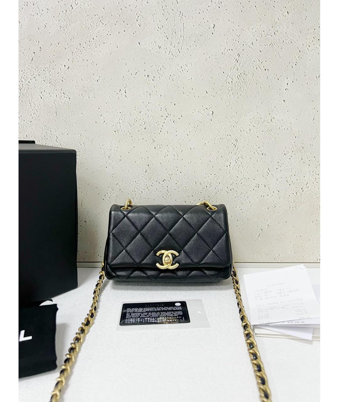 CHANEL Черная кожаная сумка тоут, фото 6