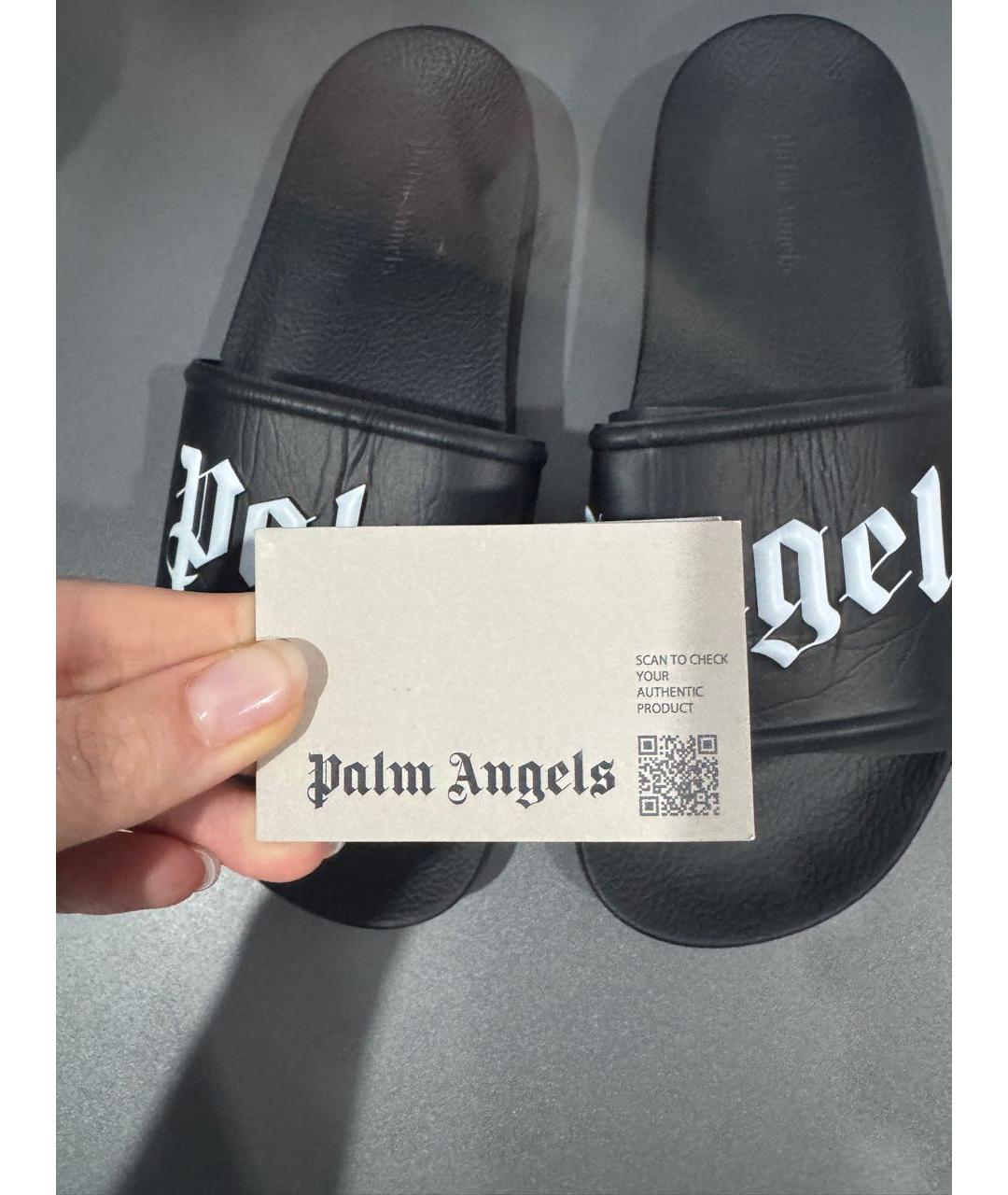 PALM ANGELS Черные шлепанцы, фото 4