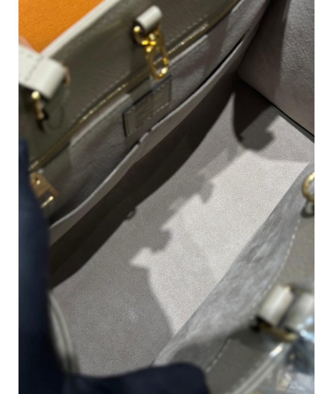 LOUIS VUITTON Серая кожаная сумка с короткими ручками, фото 9