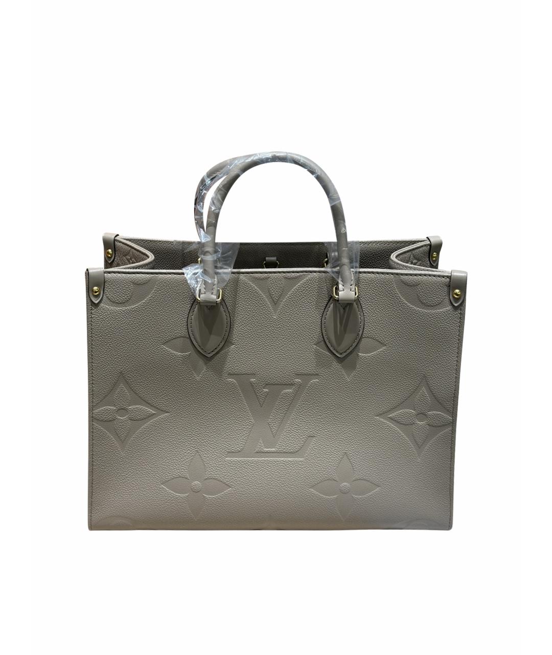 LOUIS VUITTON Серая кожаная сумка с короткими ручками, фото 1