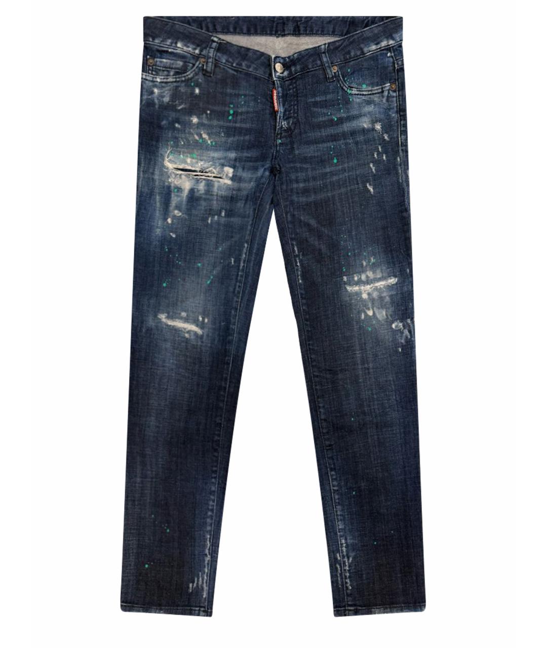 DSQUARED2 Темно-синие хлопковые прямые джинсы, фото 1